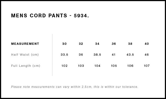 Size Guide - Style 5934