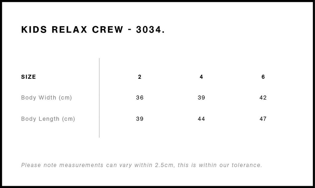 Size Guide - Style 3034