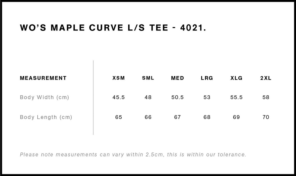 Size Guide - Style 4021