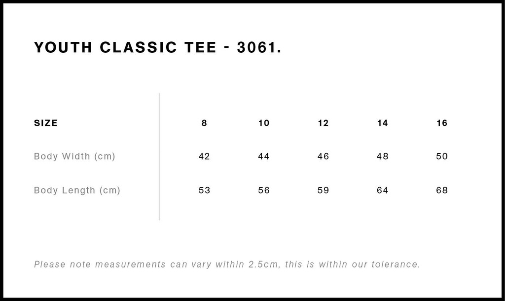 Size Guide - Style 3061