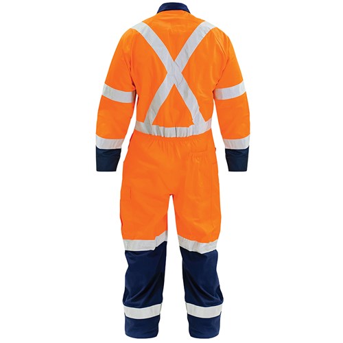 Overall Workzone TTMC-W17 X-Back Cotton Zip Orange/Navy (CTXPCOWX)