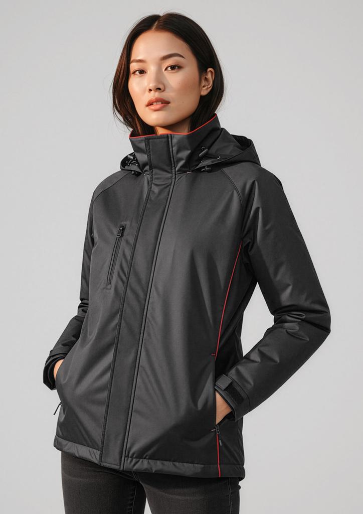 [9401042206169] J236ML - Unisex Core Jacket (XXS, Black/Red)