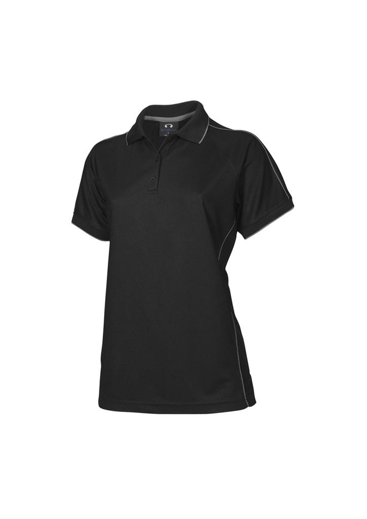 [9401042066275] P9925 - Womens Resort Short Sleeve Polo (8, Black/Charcoal)