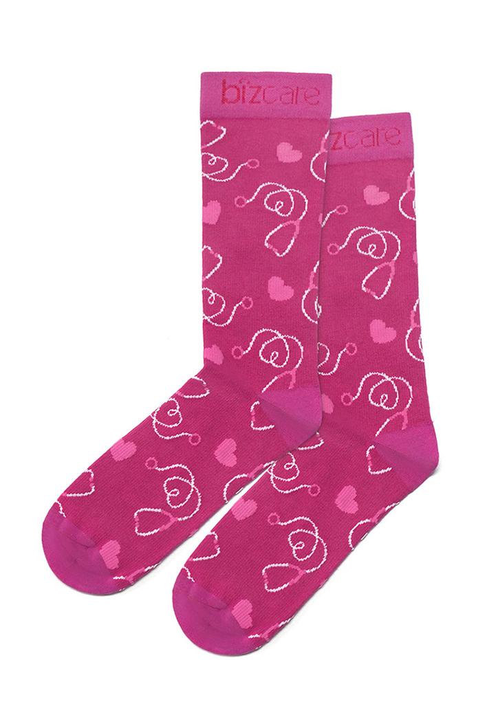 CCS250U - Unisex Pink Happy Feet Comfort Socks