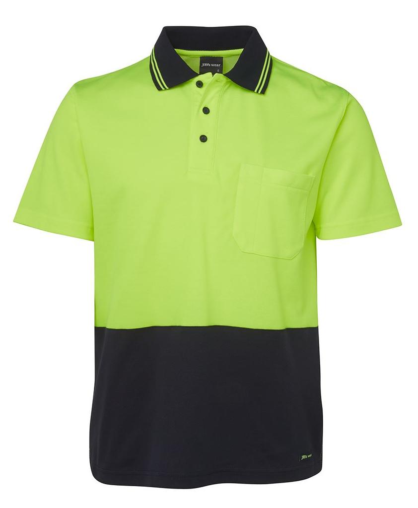 [6NCCSENA1] 6NCCS - JBs Hv Non Cuff S/S Cotton Back Polo (2XS, Lime/Navy)
