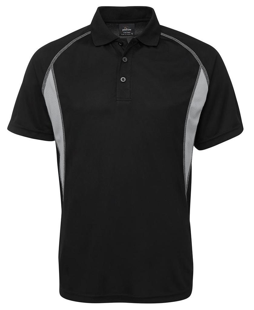 [7IPBGAX] 7IP - Podium Insert Polo (S, Black/Grey)