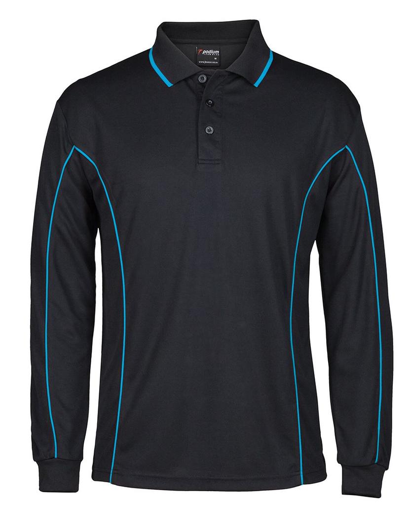 7PIPL - Podium L/S Piping Polo