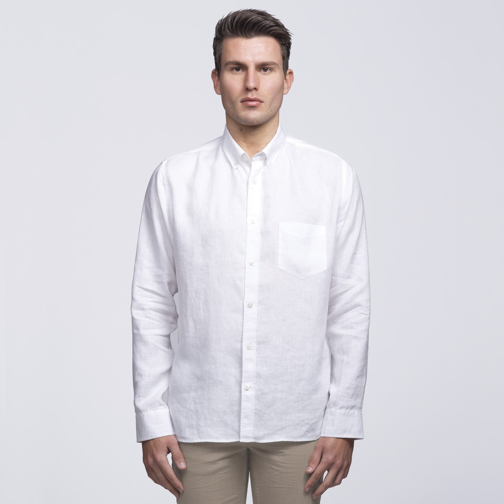 [SIL-WHITE-S] SIL - smpli Mens Linen Shirt (S)