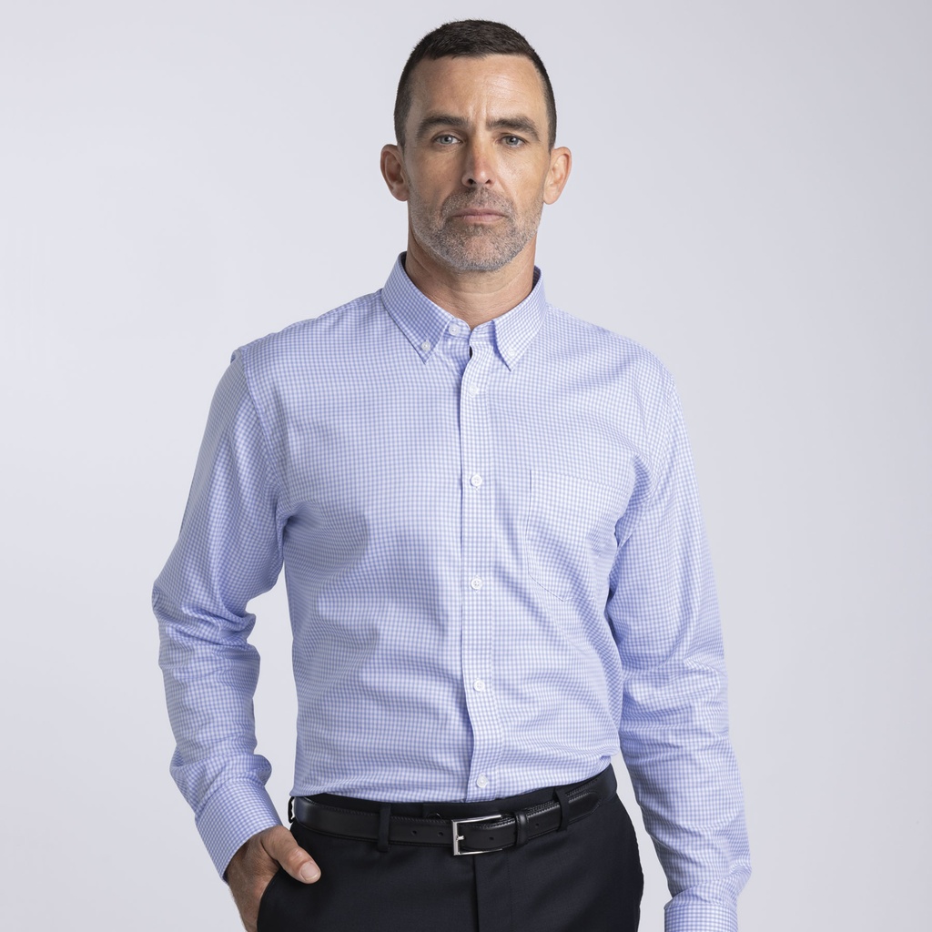 [BHC-SKY BLUE-WHITE-S] BHC - Barkers Hudson Check Shirt – Mens (S)