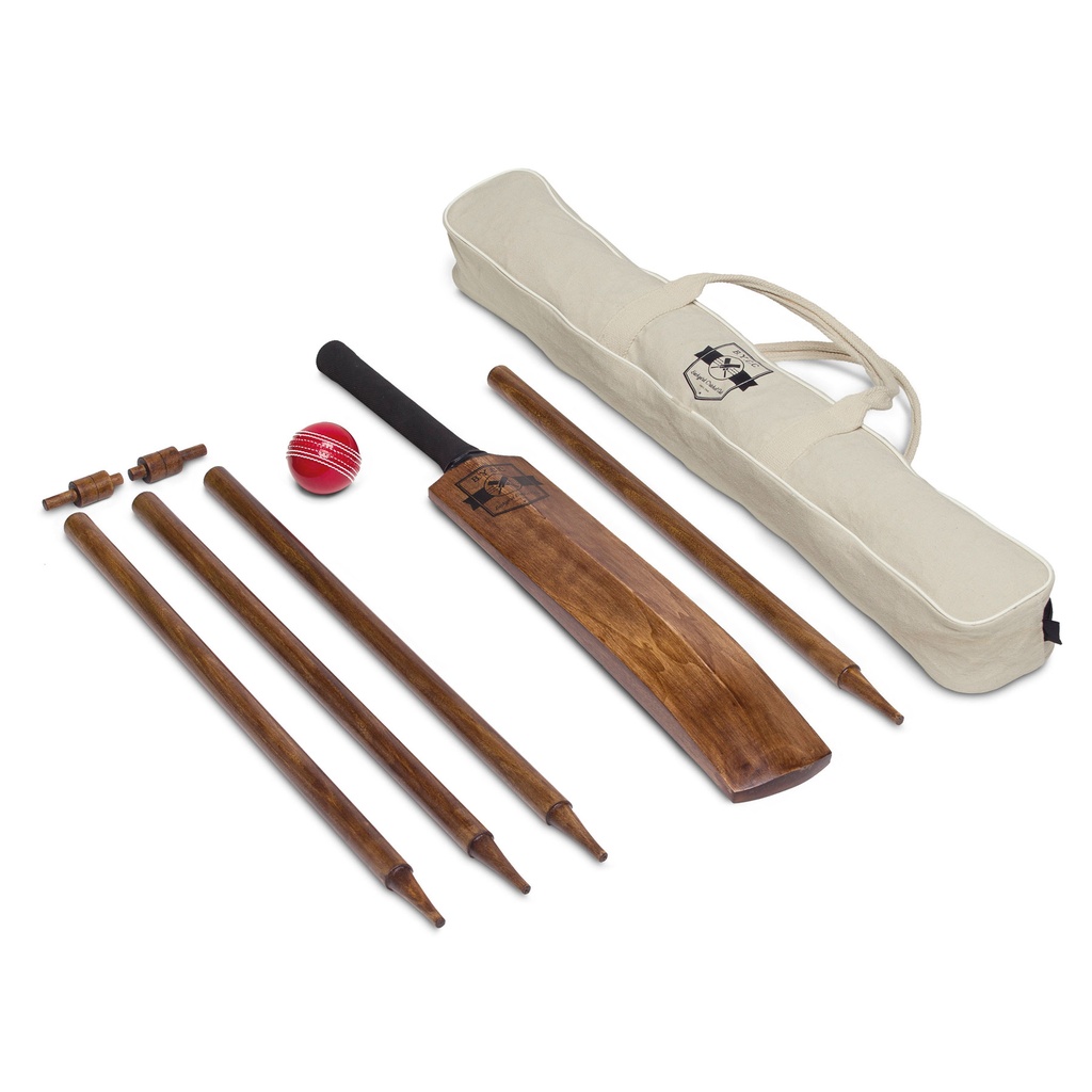 [BBYCS-ANTIQUE NATURAL WOOD GRAIN-STANDARD] BBYCS - Backyard Cricket Set