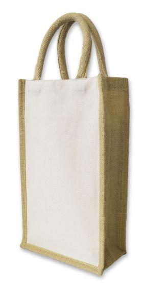 Eco Jute 2 Bottle Wine Bag - 1196