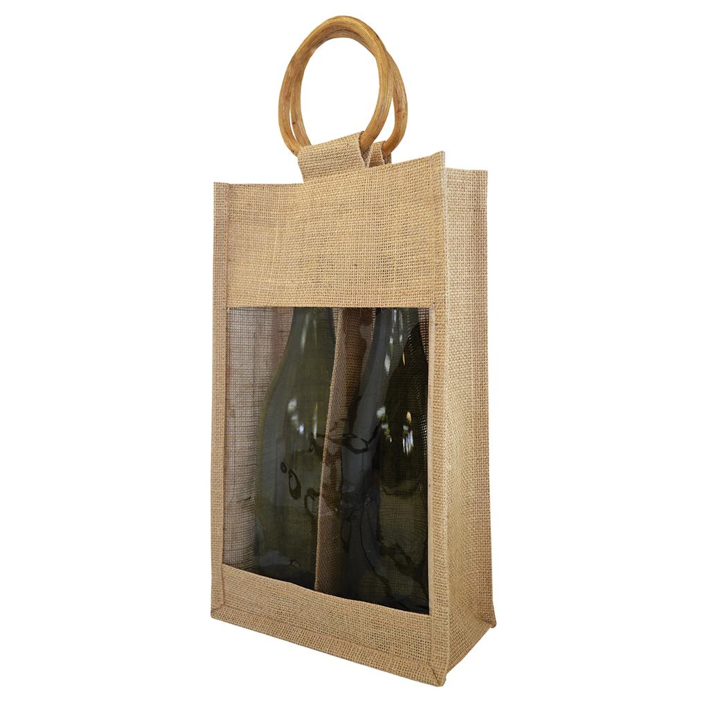 Two Bottle Jute Tote Bag - 1900
