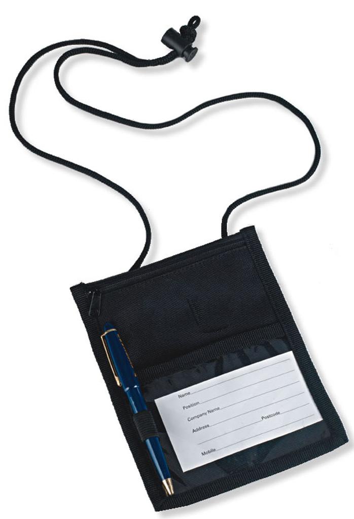 [B227B-BL] Platform Neck Wallet - B227B
