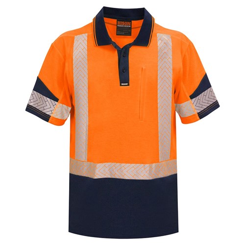 Polo Day/Night Quick-Dry Cotton Backed Orange/Navy (S)