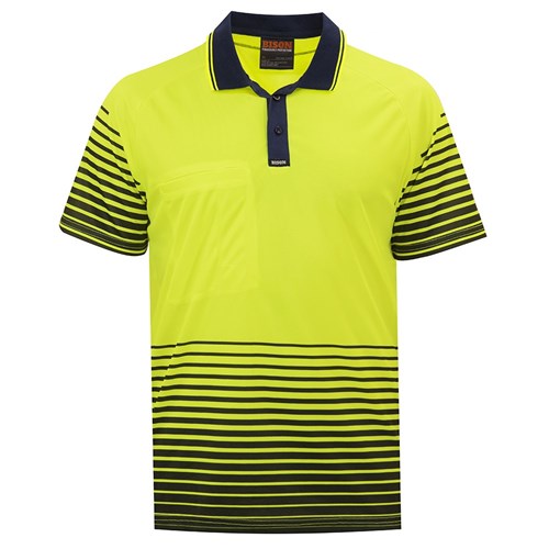 Polo Day Only Polyester Yellow Stripe Design (S)