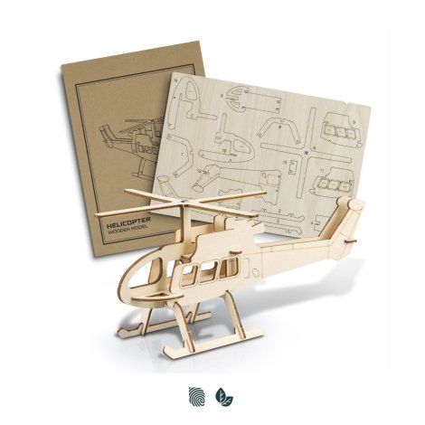 [124085] BRANDCRAFT Helicopter Wooden Model - 124040