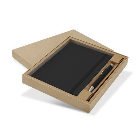 [126494] Omega Fashion Notebook and Pen Gift Set - 129675 (Black)