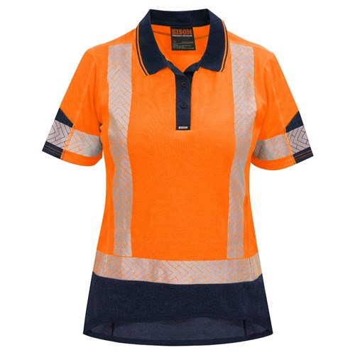 Polo Women's Day/Night Quick-Dry Cotton Backed Orange/Navy (8)