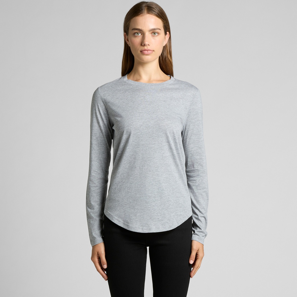 Wo's Curve L/S Tee - 4055 (XS, Black)