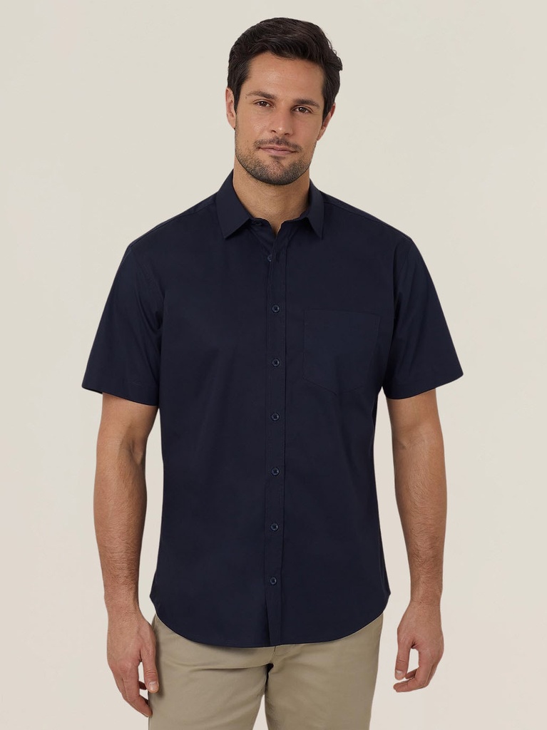[9352795907783] CATJDN - Avignon Stretch Short Sleeve Shirt (36, WHITE)