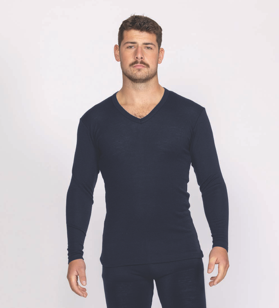 Thermal V-Neck Long Sleeve (S, Black)