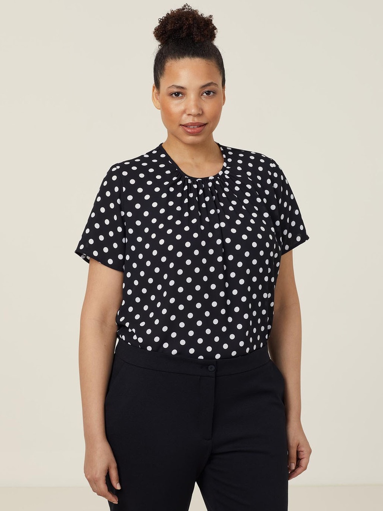 CATUKF - Georgie Short Sleeve Blouse (6, BLACK)