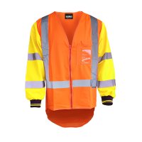 [AVEST310-OR/YE-S] ESKO L/S MTC SAFETY VEST - SIZE (S)