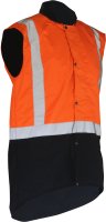 [PCO1340-FLOR/BR-S] CAUTION D/N OILSKIN SLEEVELESS VEST-SIZE (S)