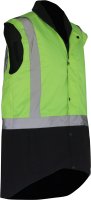 [PCO1340-FLYE/BR-S] CAUTION D/N OILSKIN SLEEVELESS VEST-SIZE (S)