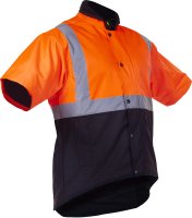 [PCO1350-FLOR/BR-S] CAUTION D/N OILSKIN SHORT SLEEVE VEST-SIZE (S)
