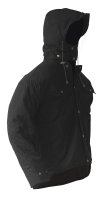 [PCO1369-BR-S] CAUTION HOODED OILSKIN LONG SLEEVE JACKET-SIZE (S)