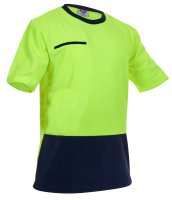 [PCF1011-FLYE/NA-XS] CAUTION D/O POLAR FLEECE T-SHIRT, YELLOW/NAVY - 280GM-SIZE (XS)