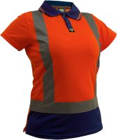 [PCP1214-FLOR/NA-4] CAUTION D/N WOMEN'S MICRO FIBRE POLO-SIZE (4)