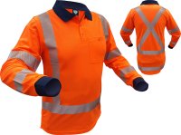 [PCP1229-FLOR-XS] CAUTION TTMC-W17 L/S POLYESTER MESH POLO - X-BACK-SIZE (XS)