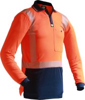 [PCP1233-FLOR/NA-XS] CAUTION D/N L/S SEGMENTED TAPE MICRO FIBRE POLO-SIZE (XS)