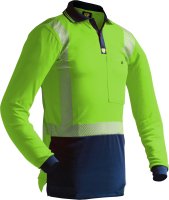 [PCP1233-FLYE/NA-XS] CAUTION D/N L/S SEGMENTED TAPE MICRO FIBRE POLO-SIZE (XS)