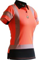 [PCP1264-FLOR/BK-4] CAUTION D/N WOMEN'S MICROVENT POLO-SIZE (4)