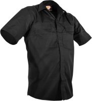 [PCS2000-BK/BK-XS] CAUTION POLY COTTON SHORT SLEEVE SHIRT-SIZE (XS)