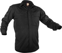 [PCS2010-BK/BK-XS] CAUTION POLY COTTON LONG SLEEVE SHIRT-SIZE (XS)