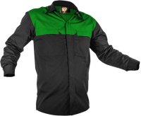 [PCS2010-BK/GN-XS] CAUTION POLY COTTON LONG SLEEVE SHIRT-SIZE (XS)