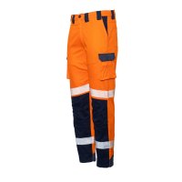 [801257-77] 220GSM LIGHT CARGO TROUSERS, RIPSTOP ORANGE/NAVY-SIZE (77)
