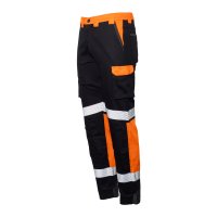 [801259-77] 220GSM LIGHT CARGO TROUSERS, RIPSTOP BLK/ORN TAPE-SIZE (77)