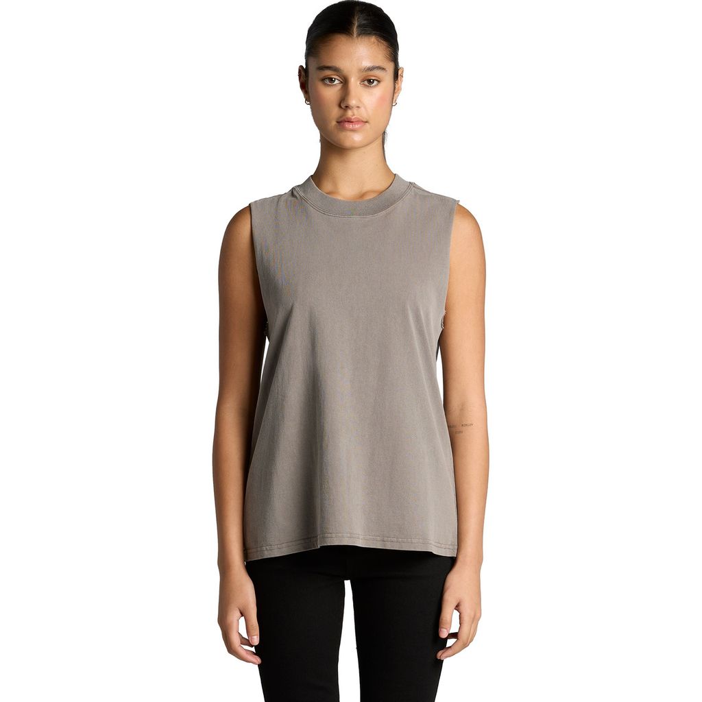[4084-F_BLK-F-XS] Wo's Heavy Faded Tank - 4084 (XS, Faded Black)