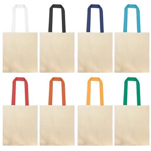 Cotton Tote Bag With Coloured Webbing Handle
