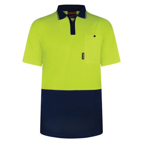 [AM006141] Polo Day Only Polyester Yellow/Navy (PDBPO)