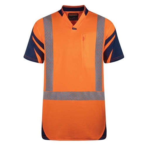[AM006145] Polo Day/Night Quick-Dry Cotton Backed Orange