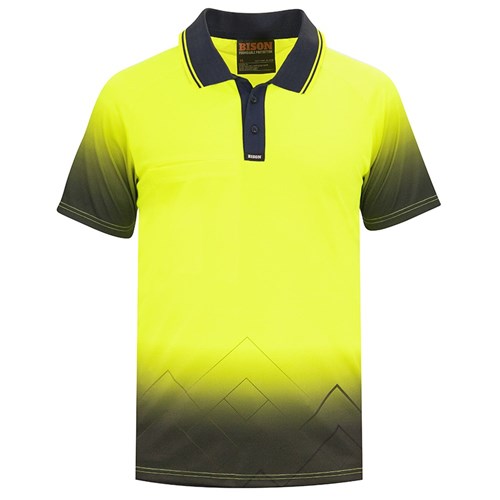 [AM006159] Polo Day Only Polyester Yellow Mountain Design