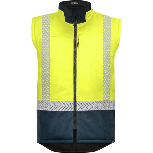 REVERSIBLE PUFFER VEST STAMINA ECO DAY/NIGHT YELLOW/NAVY