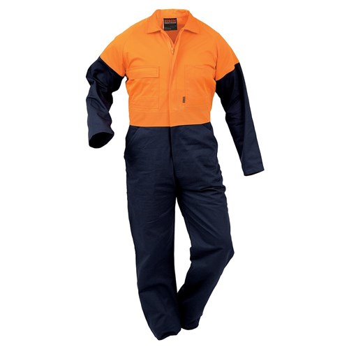 [AM006394] Overall Workzone Day Only Cotton Zip Orange/Navy (DOPCO)
