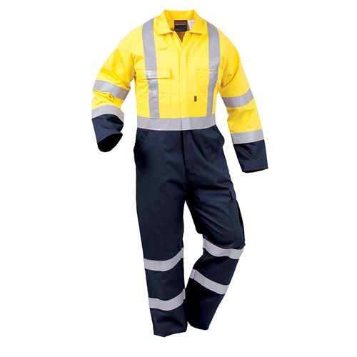 Overall Workzone Day/Night Cotton Zip Yellow/Navy (CTPCO)